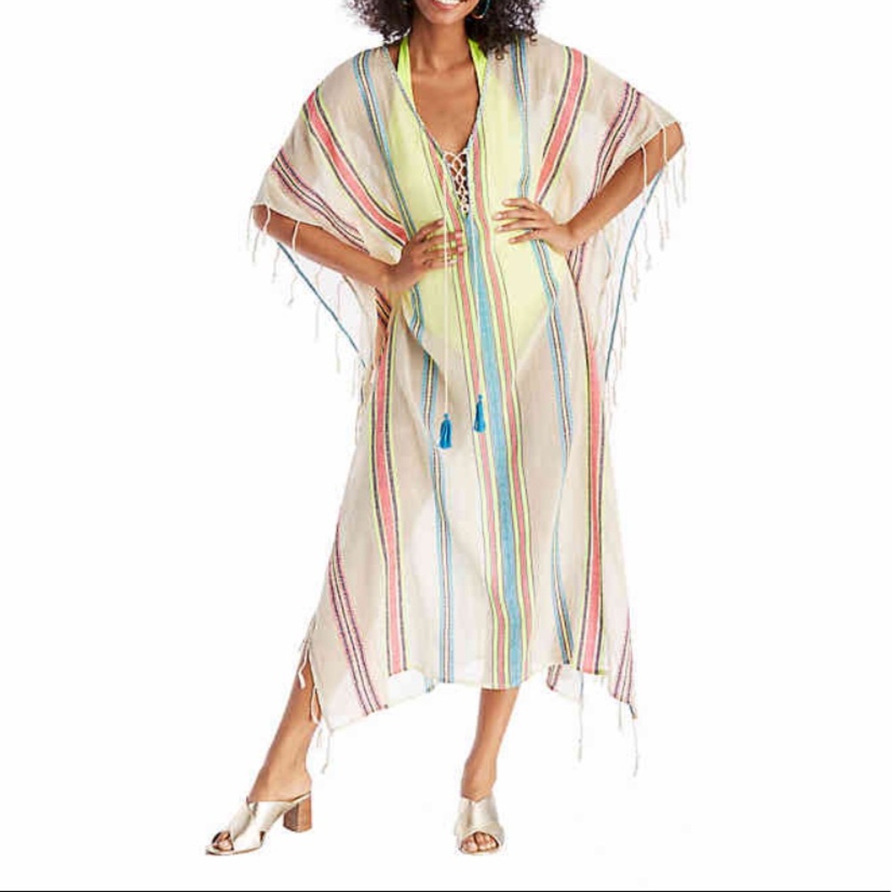NWT Sole Society Striped Kimono Coverup OS